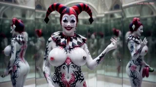 Busty Slave Clown Slut Juggles With Her Tits & Summons Her Reflection To Life To Lez Out GIF by omegaphallic