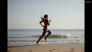 Nude Runner on the Beach