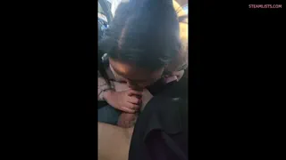 Mariah sucking my dick outside