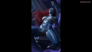 Mystique (X-men) enjoying herself in the void between portals (Realistic)