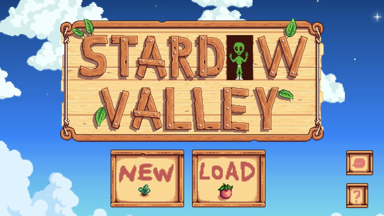 Stardew Valley - All 5 Menu Screen Easter Eggs - Alien behind the E