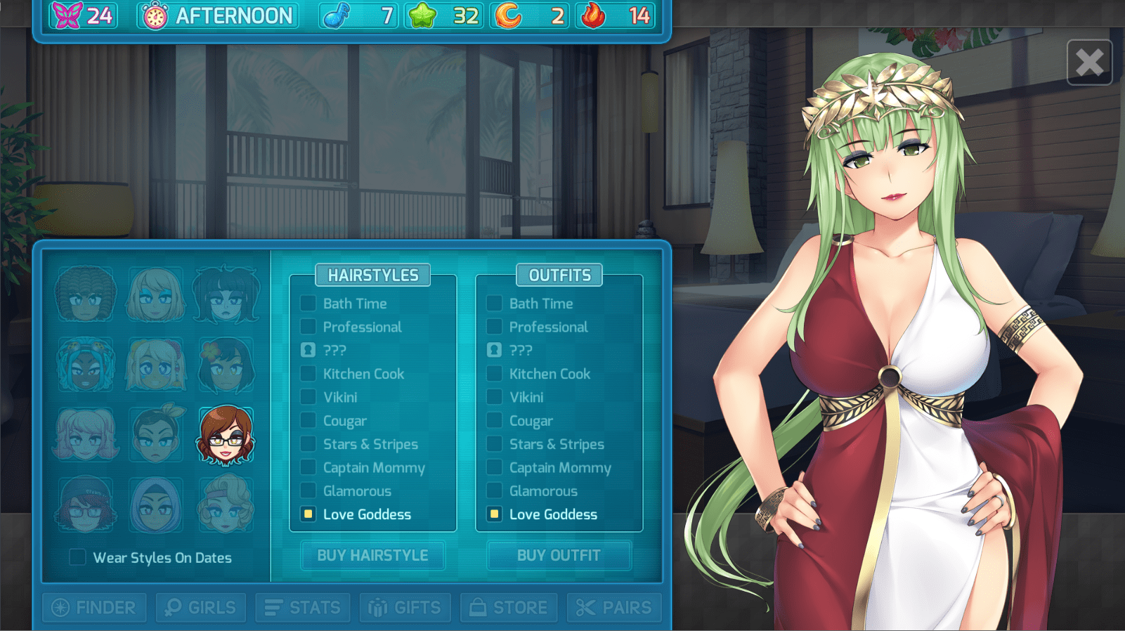HuniePop 2: Double Date - Huniepop 1 Reference Outfits