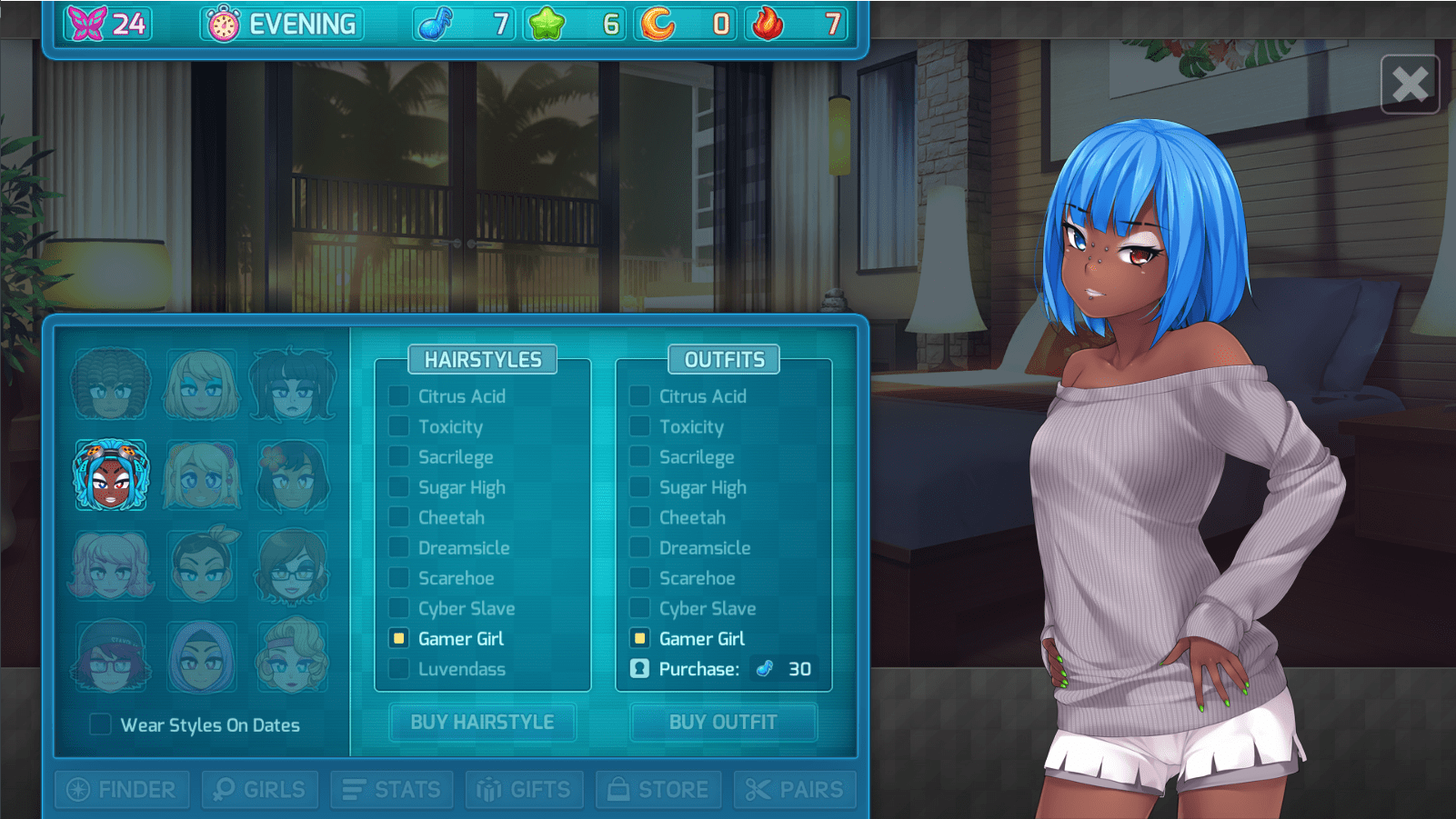 HuniePop 2: Double Date - Huniepop 1 Reference Outfits