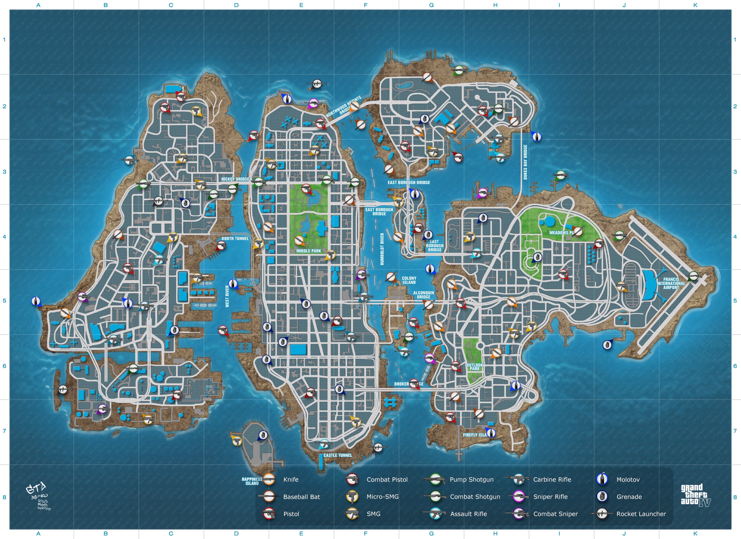 Grand Theft Auto IV: The Complete Edition - GTA 4 WEAPON MAPS HIGH RES