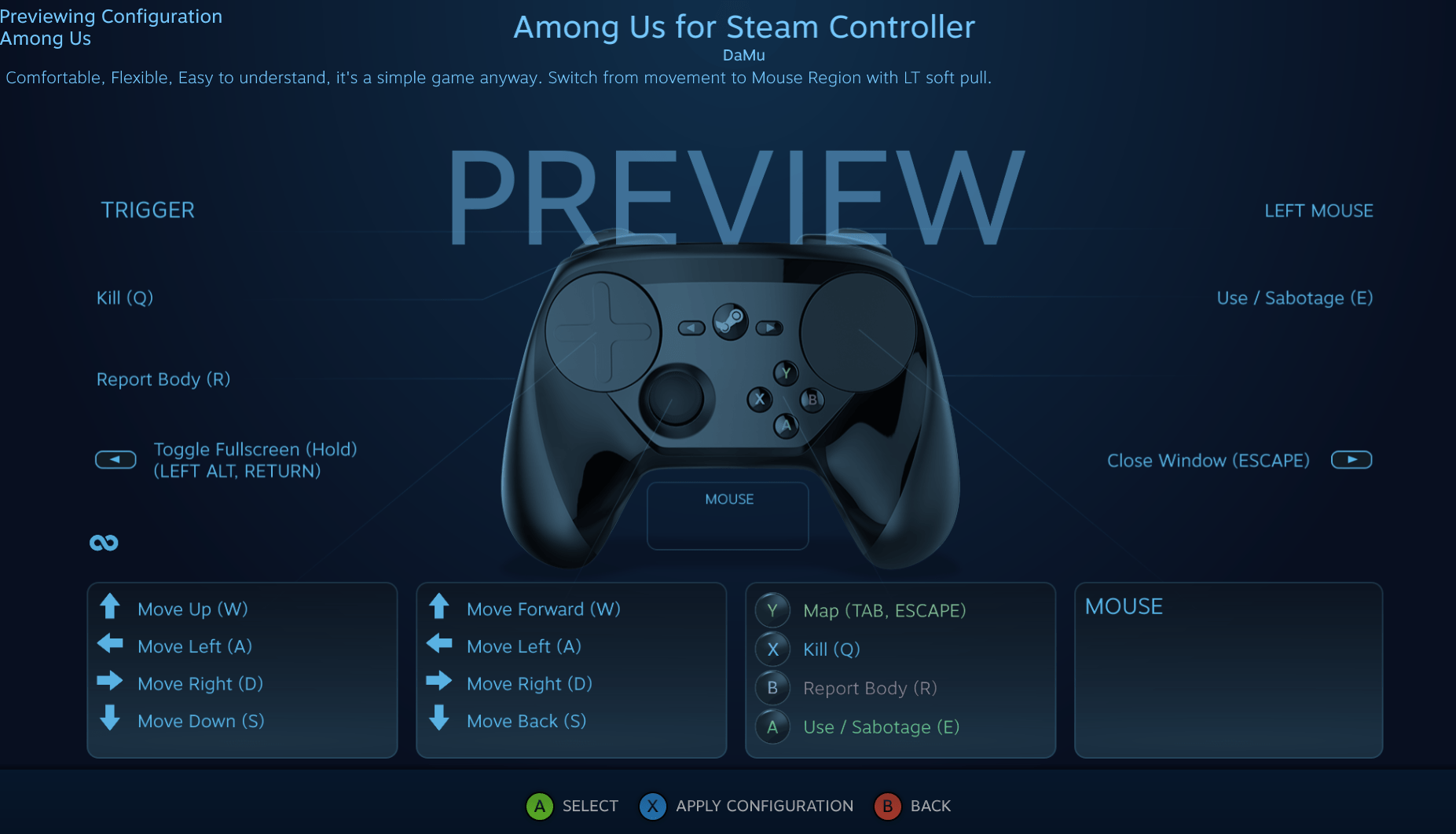 Among Us - Play with the Steam Controller