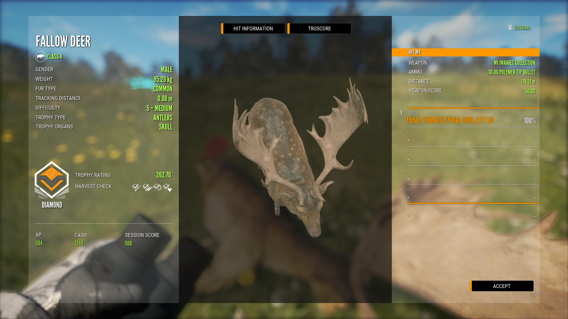 score for diamond in the hunter call of the wild