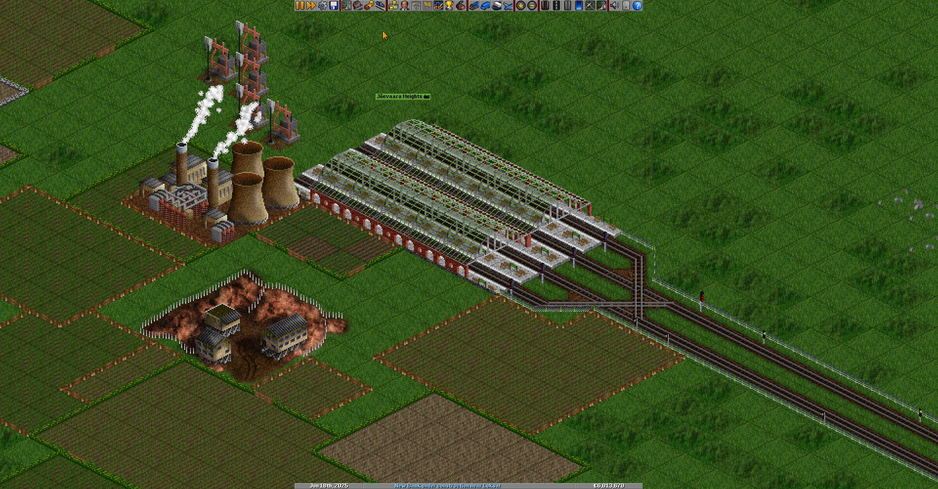 OpenTTD - Simple train station configurations - 4-lane terminus station