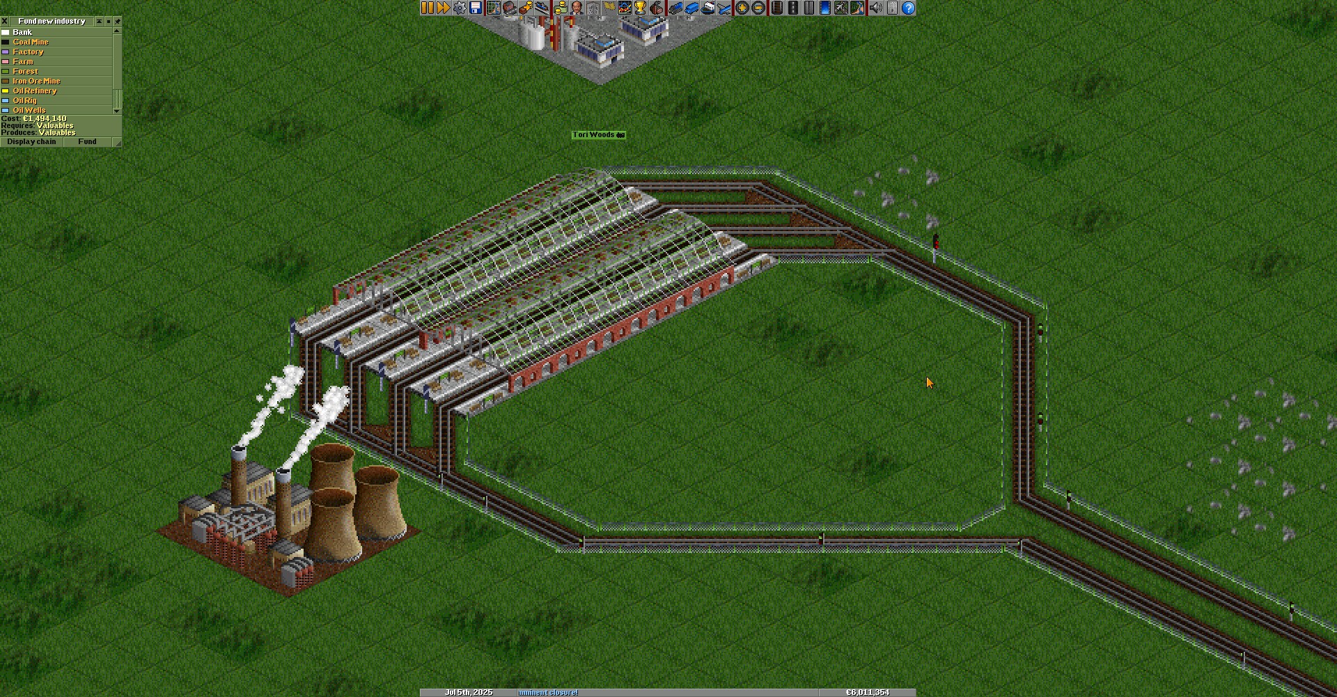 OpenTTD - Simple train station configurations - Curved Ro-Ro station