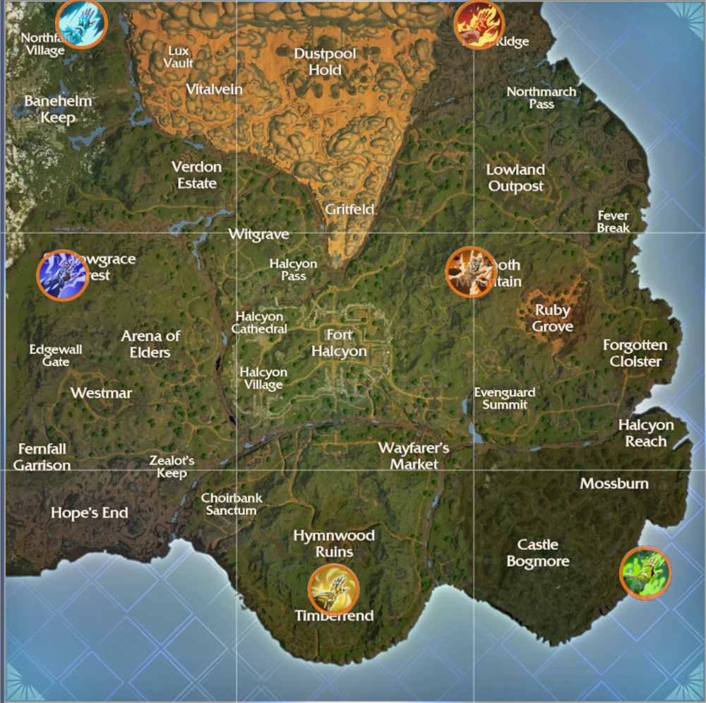 Spellbreak - Elemental Shrines - Locations Map - Map