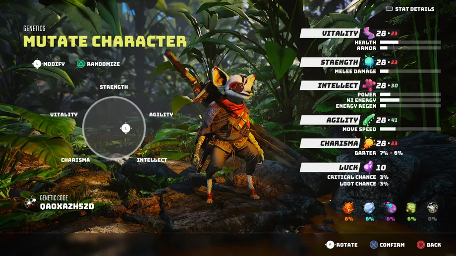 BIOMUTANT - Character creation - Attributes - and Stats