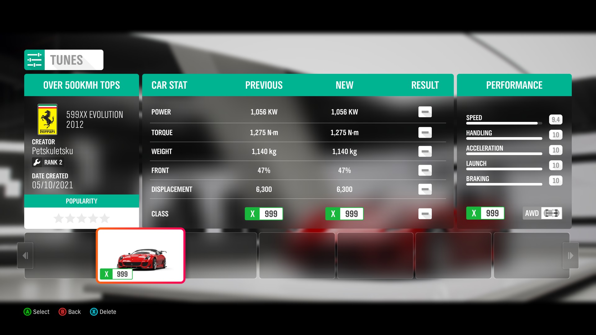 Forza Horizon 4 - Ferrari 599X EVO 531kmh tune