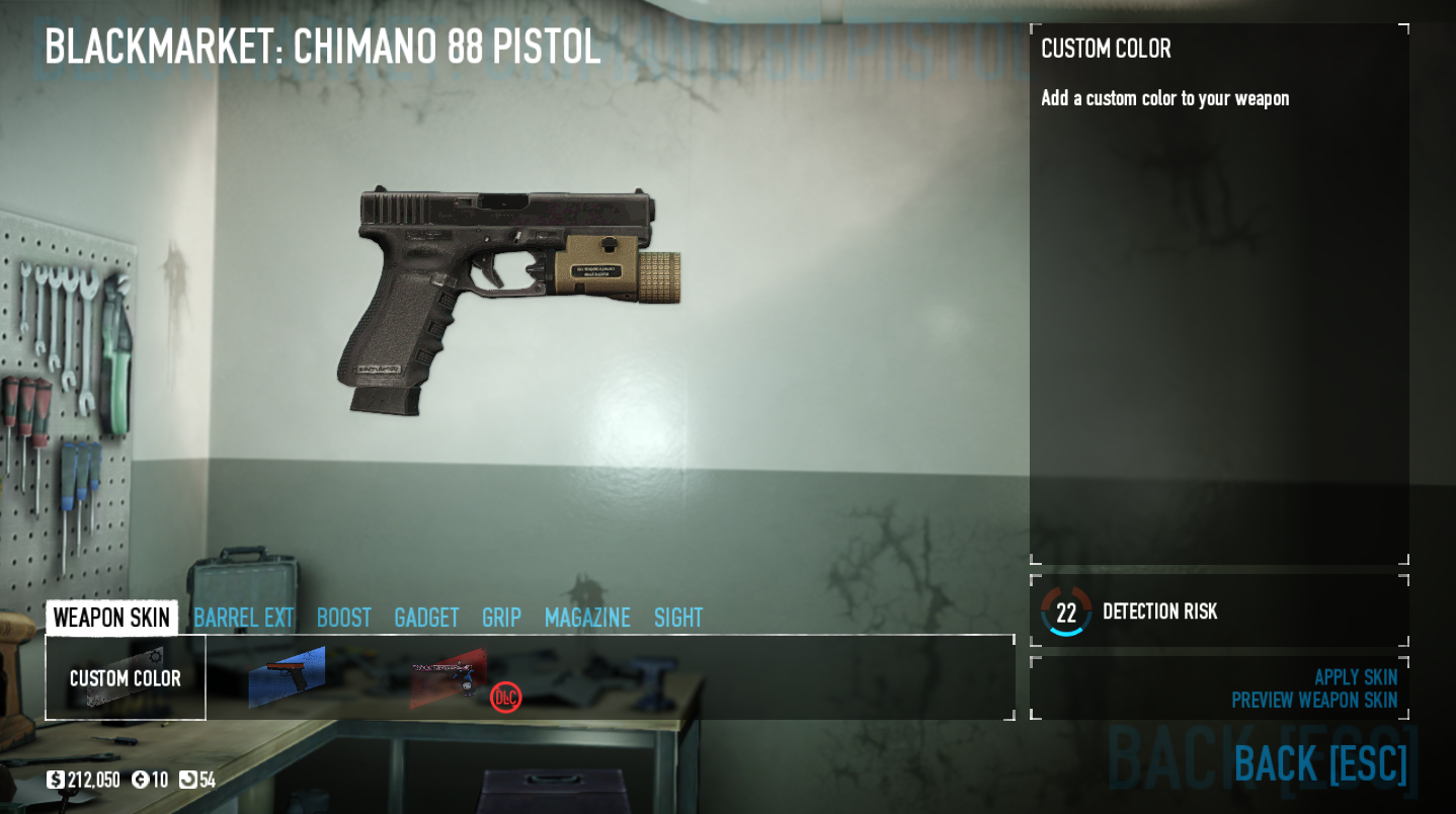 PAYDAY 2 - From cop to heister aka enemy weapons replicated - Chimano 88 pistol (guards, cops)