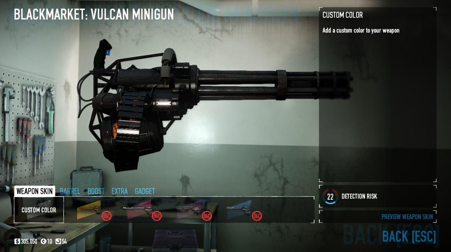 PAYDAY 2 - From cop to heister aka enemy weapons replicated - Vulcan minigun (minidozers)