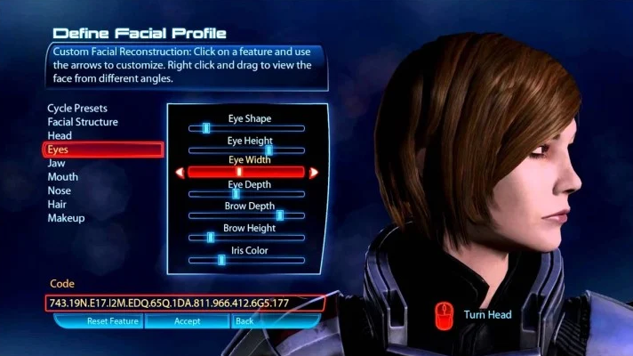 Mass Effect ™ Legendary Edition - Face Codes 19 - Steamlists.com