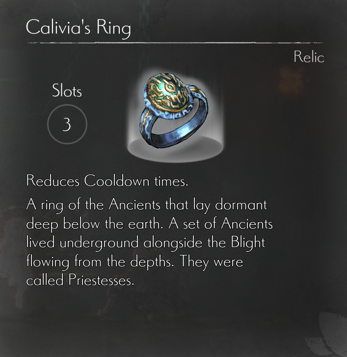ENDER LILIES - List of All Relics Information in Ender Lilies: Quietus of the Knights - Calivia's Ring
