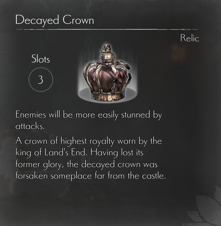 ENDER LILIES - List of All Relics Information in Ender Lilies: Quietus of the Knights - Decayed Crown