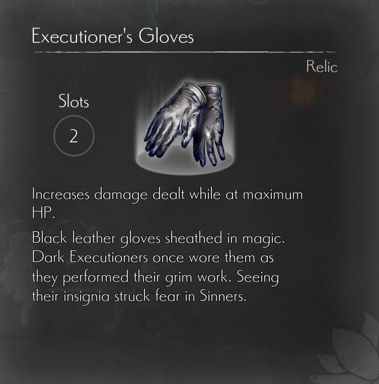 ENDER LILIES - List of All Relics Information in Ender Lilies: Quietus of the Knights - Executioner's Gloves