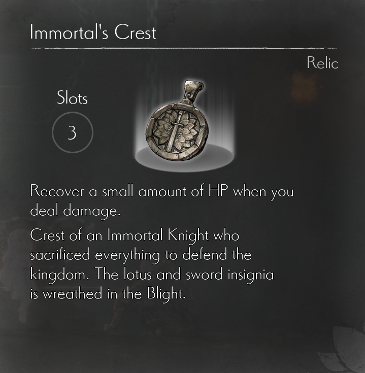 ENDER LILIES - List of All Relics Information in Ender Lilies: Quietus of the Knights - Immortal's Crest