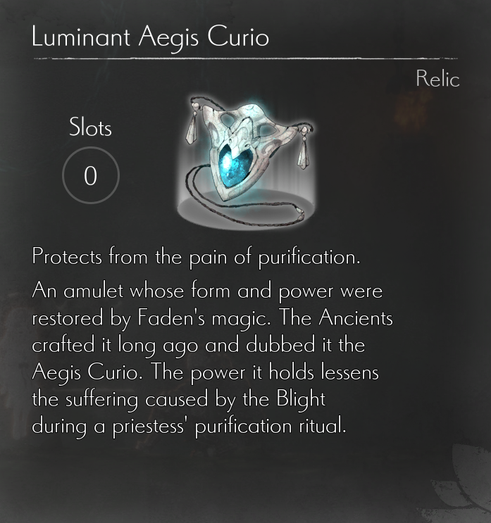 ENDER LILIES - List of All Relics Information in Ender Lilies: Quietus of the Knights - Luminant Aegis Curio