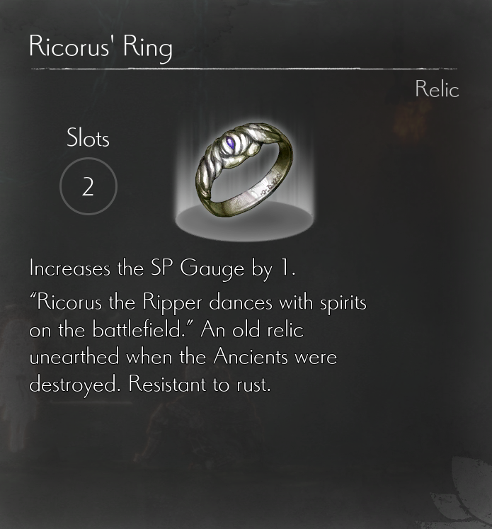 ENDER LILIES - List of All Relics Information in Ender Lilies: Quietus of the Knights - Ricorus' Ring