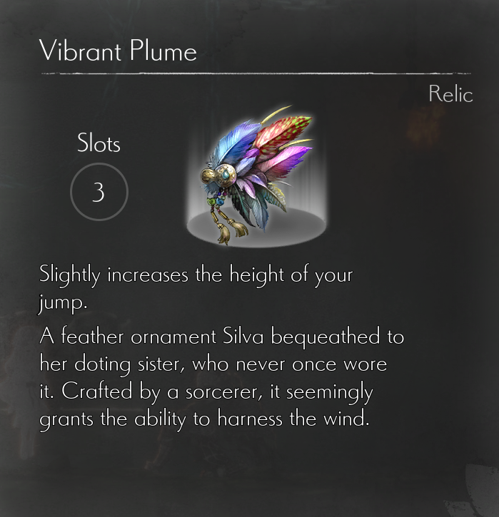 ENDER LILIES - List of All Relics Information in Ender Lilies: Quietus of the Knights - Vibrant Plume