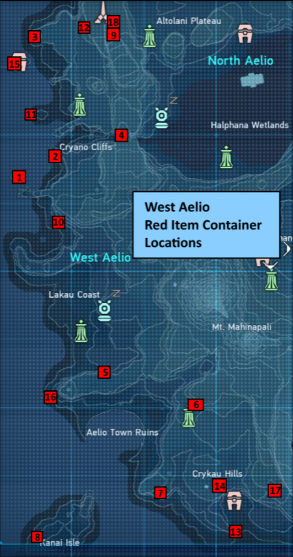Phantasy Star Online 2 New Genesis - PSO2 NGS Red Box Location Per Region - West Aelio