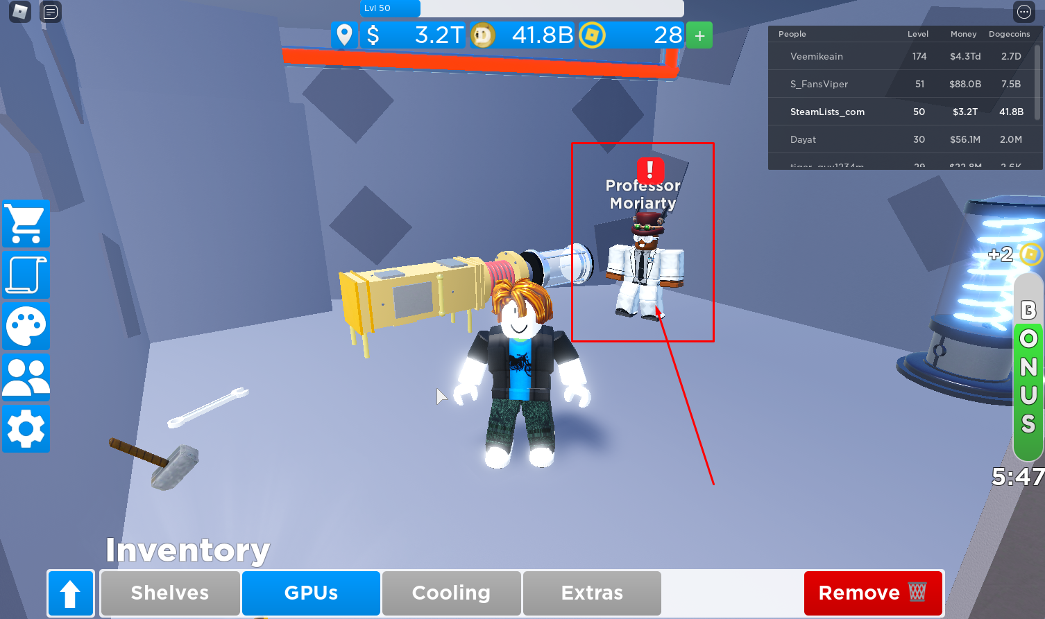 Roblox – Dogecoin Mining Tycoon where is Professor Moriarty? 3 - steamlists.com