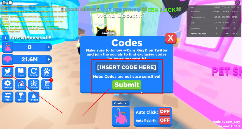 Roblox Candy Clicking Simulator Codes Free Gems Pets Clicks And Boosts August 2021 