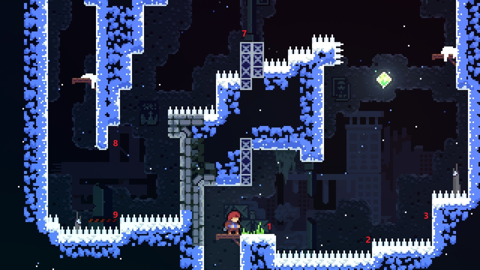 Celeste - How to get Winged Golden Strawberry in Chapter 1A - CHASM - C1507D5