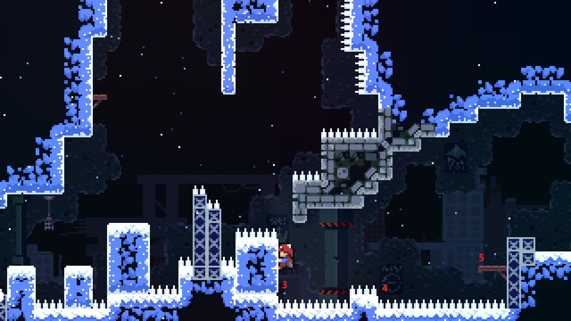 Celeste - How to get Winged Golden Strawberry in Chapter 1A - CHASM - CEDFEFD