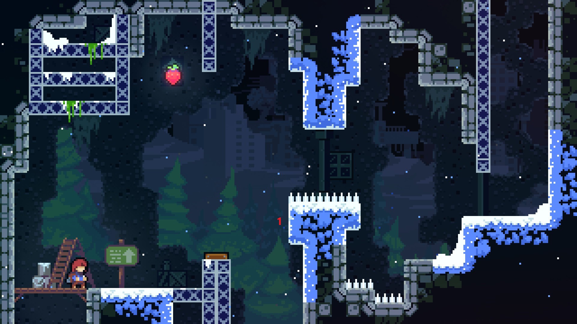 Celeste - How to get Winged Golden Strawberry in Chapter 1A - START - 54415...
