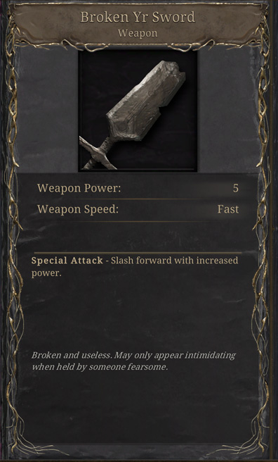 GRIME - List of All Weapons in Game + Description and Weapon Stats Details - One-Handed Blade-type