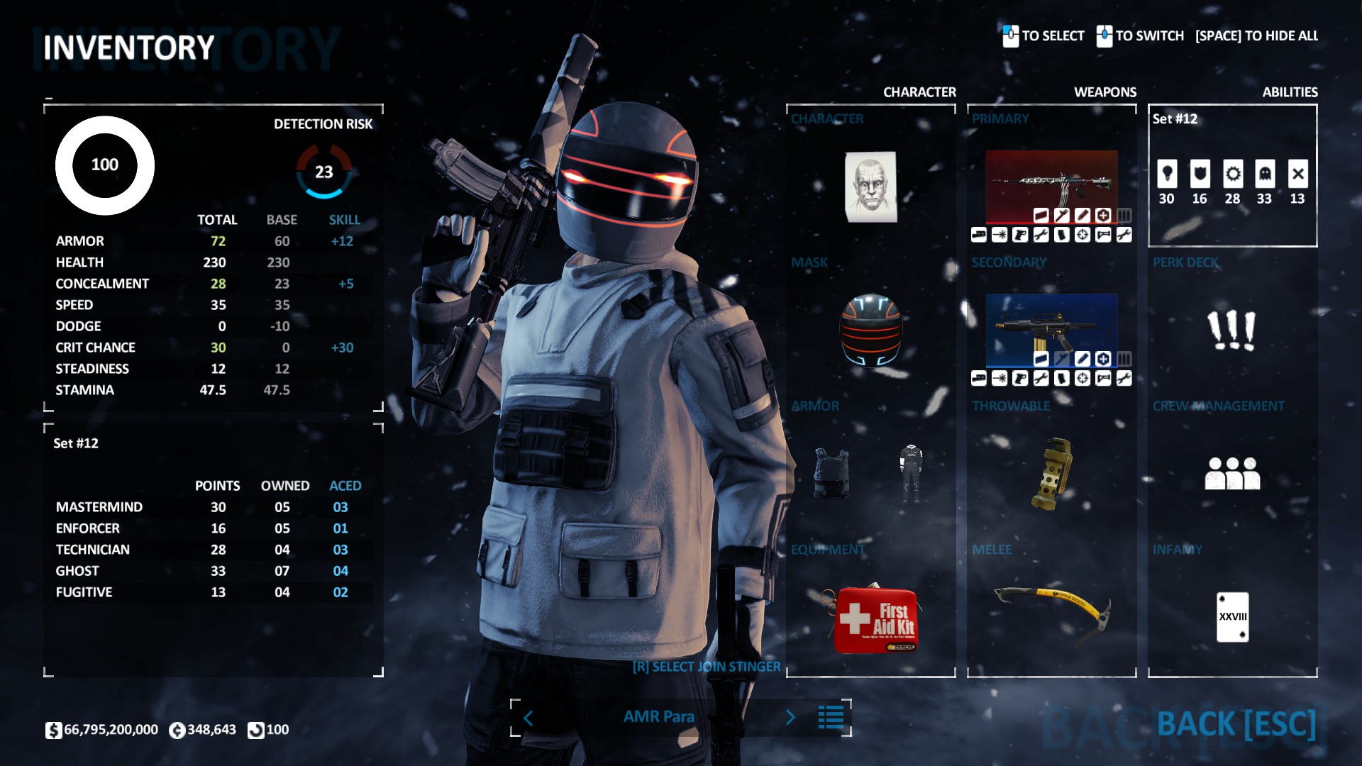 PAYDAY 2 - Death Sentence One Down Builds - AMR-16 & Para SMG [Sociopath] (5) - 0BF2254