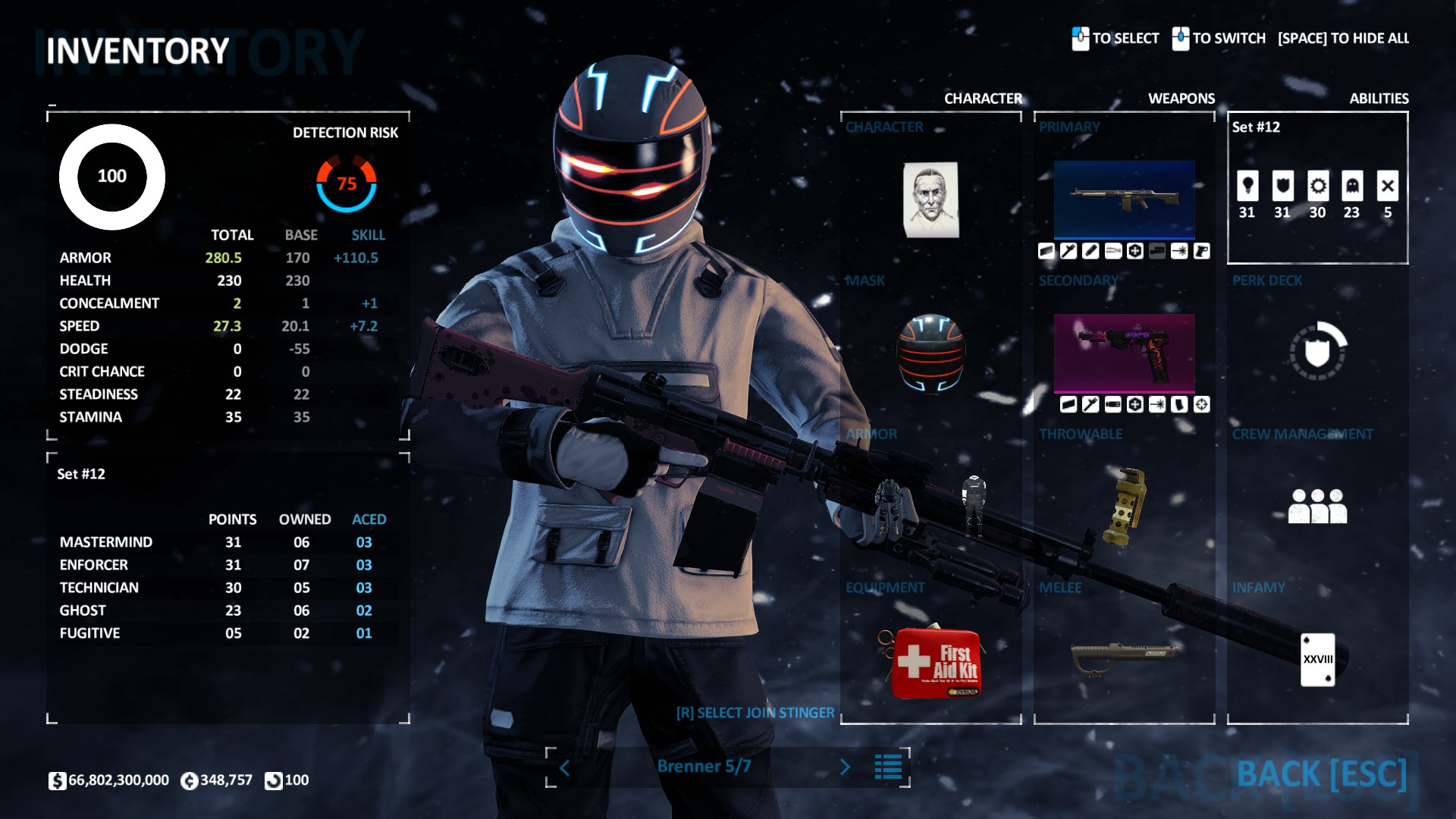 PAYDAY 2 - Death Sentence One Down Builds - Brenner-21 LMG & 5/7 AP Pistol [Armorer] (3) - 4ACF50A