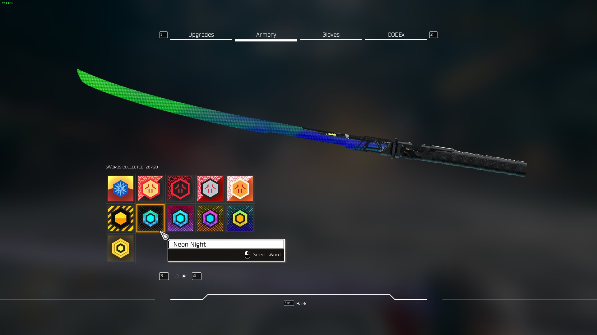Ghostrunner - All Collectibles Details for All Swords and Gloves - Sword 24 - Neon Night - 10F0B47