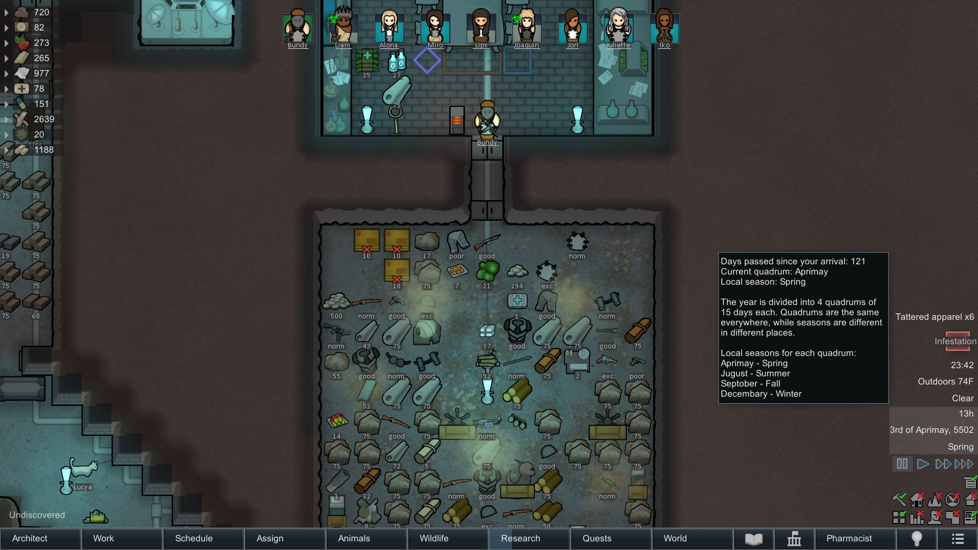 RimWorld - Colony Raids Information in 2 years Guide - Infestation Year Two Example - DB320DA