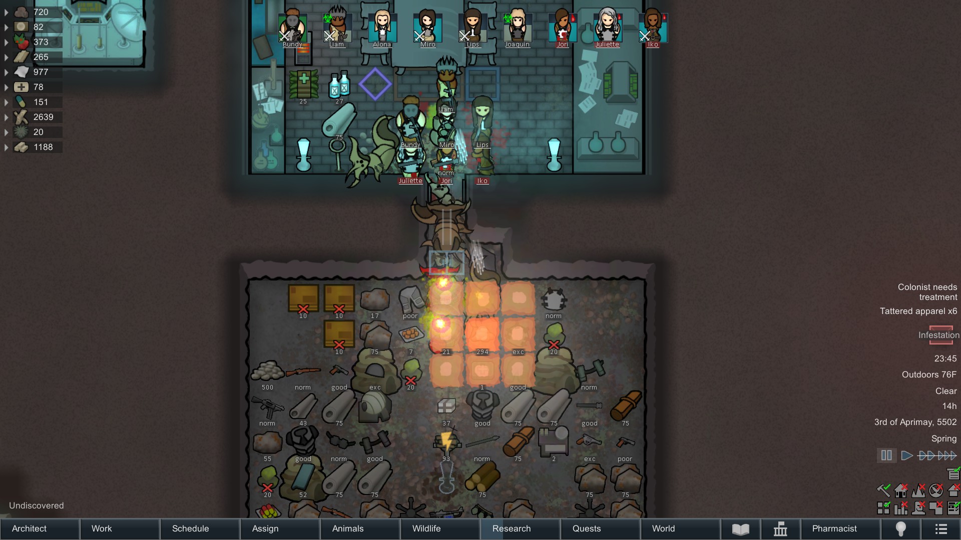 RimWorld - Colony Raids Information in 2 years Guide - Infestation Year Two Example - FD796A4