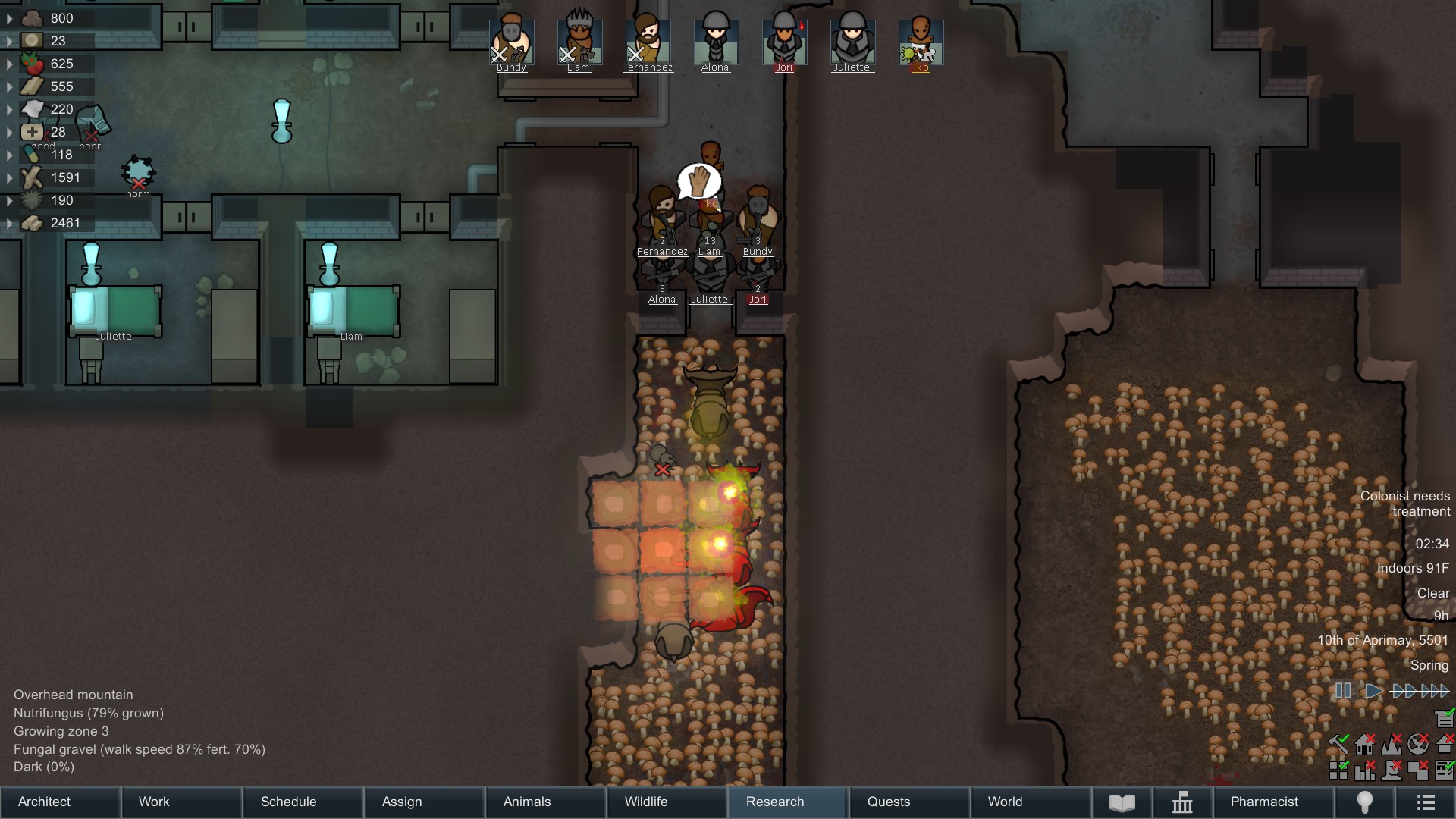 RimWorld - Colony Raids Information in 2 years Guide - Infestations Year One Example - A410F5F