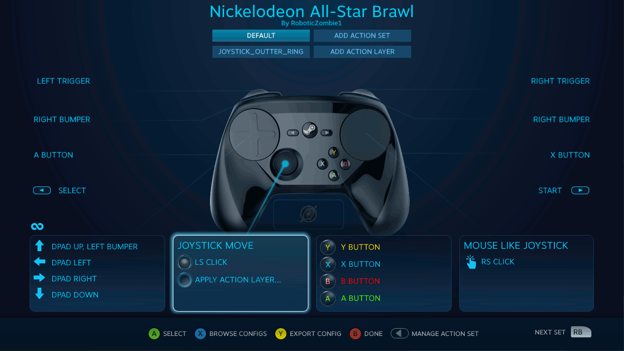 Nickelodeon All-Star Brawl - Controller Configuration Settings Guide - Adjusting the JOYSTICK Distance for Jumping - 65F7655