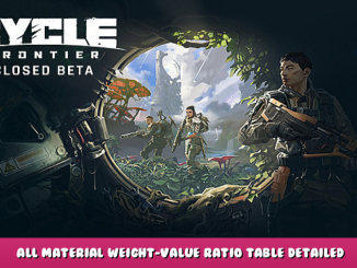 The Cycle Playtest – All Material Weight-Value Ratio Table Detailed Info Guide 1 - steamlists.com