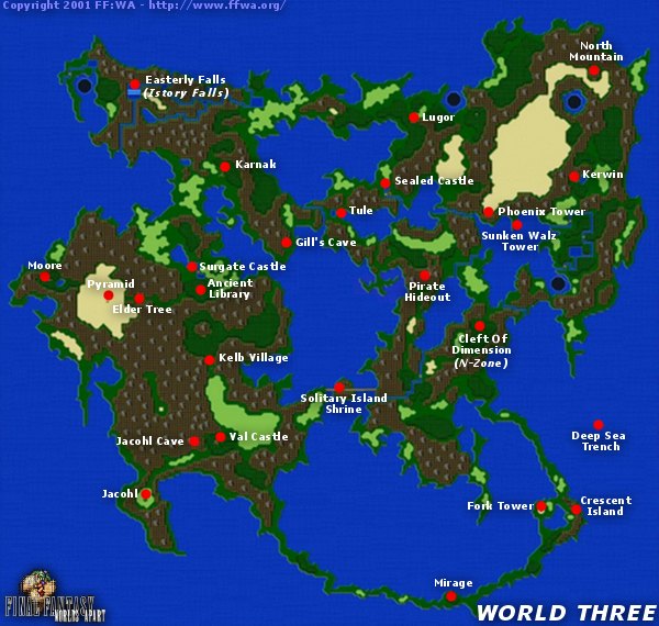 FINAL FANTASY V - FFV PR: Blue Magic Guide - World Map - 0AEB0B1