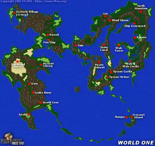 FINAL FANTASY V - FFV PR: Blue Magic Guide - World Map - B9E2623