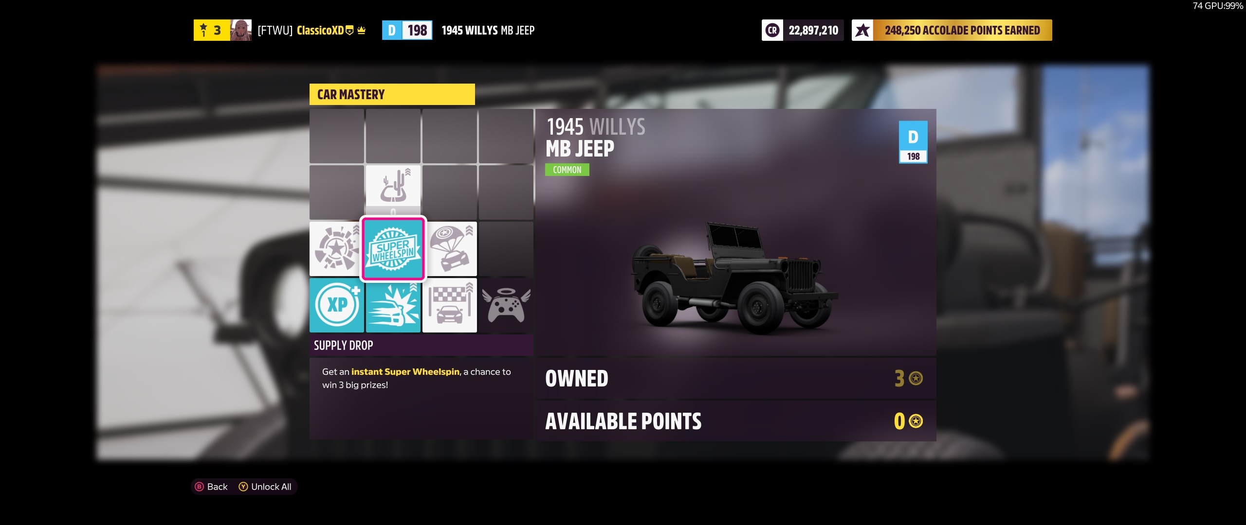 Forza Horizon 5 - Easy Tips How to Farm Super Wheelspins - Farming Skill Points Guide - Redeeming the Super Wheelspin - 1222B6F
