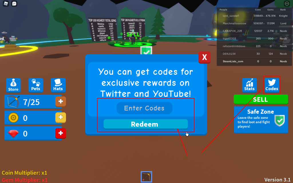 Roblox Bow Simulator Codes Free Gems And Coins October 2023 Steam Lists