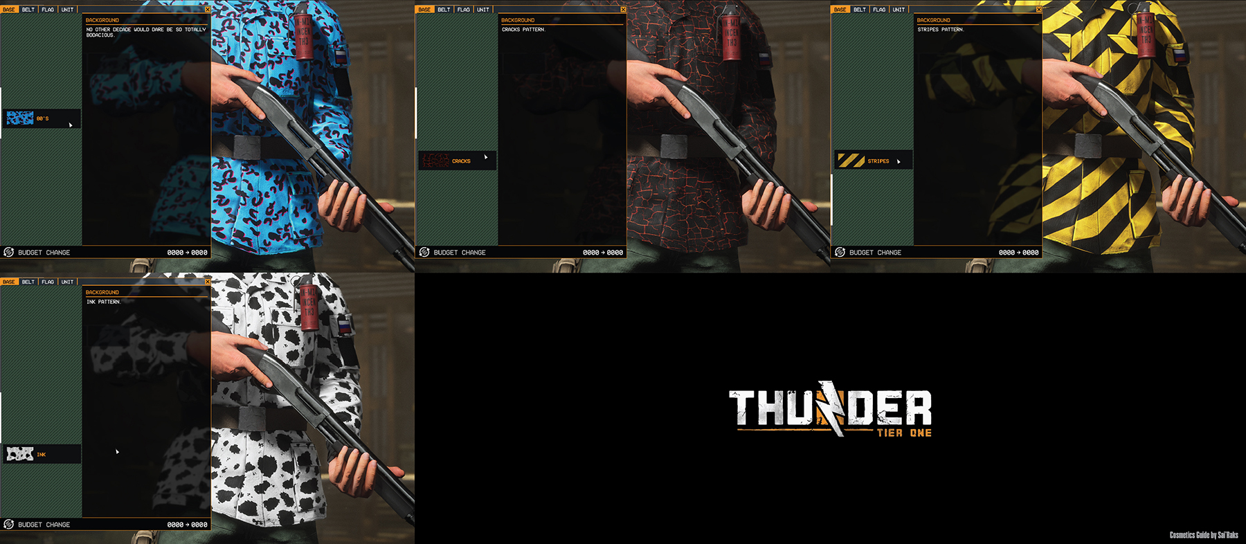 Thunder Tier One - How to Unlock All Costumes Guide - Camos, colors - 946294C