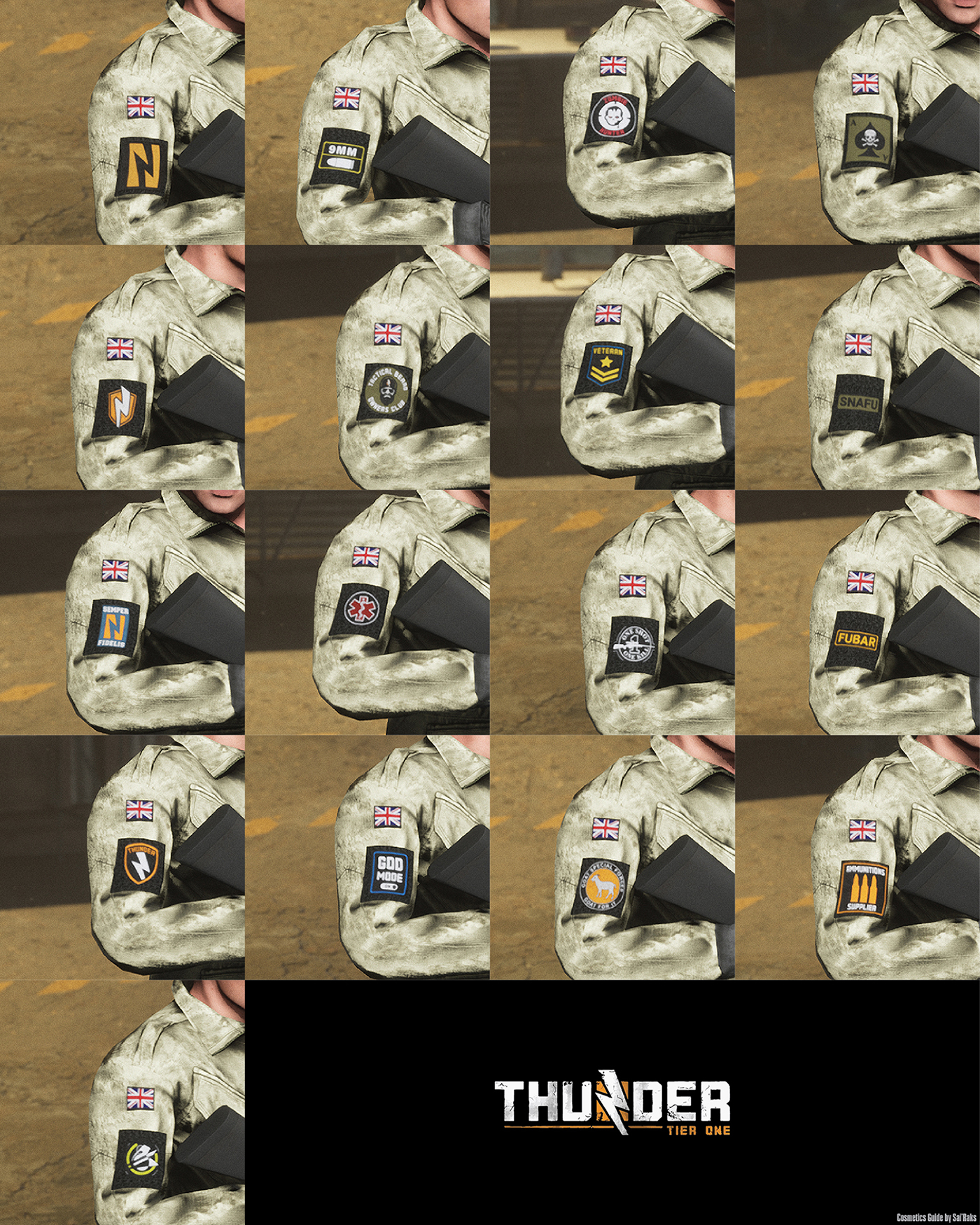 Thunder Tier One - How to Unlock All Costumes Guide - Patches - 1B9704A