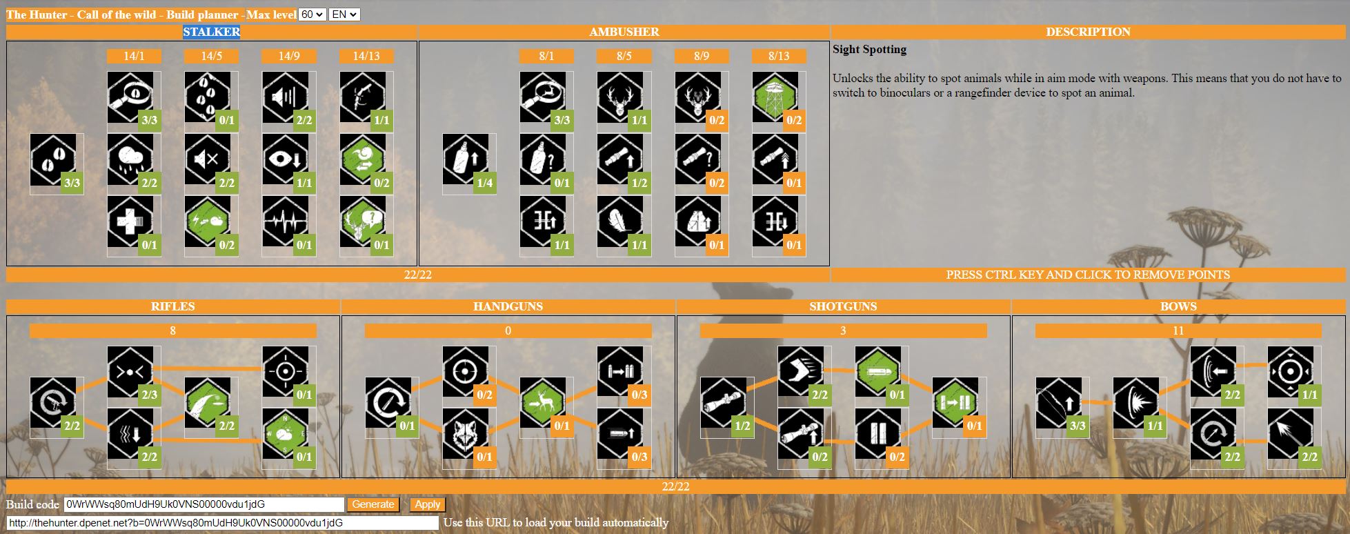 theHunter: Call of the Wild™ - Basic Web Planner for Skills & Perks - Introduction - 826E502