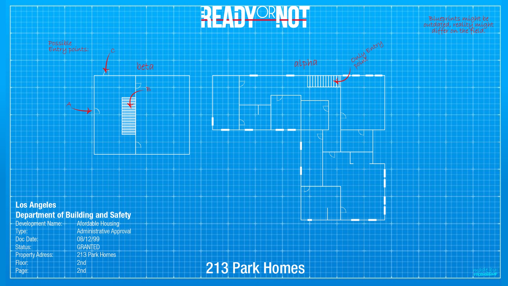 Ready or Not - Blueprints for 213 Park Homes - Second Floor - BFAD2B5