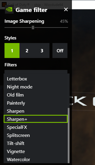 Call of Duty: Black Ops III - How to Add Upscaling/Image Scaling for NVIDIA Users - Step 3: Add Sharpen+ from the GeForce Filters - 0819BAD