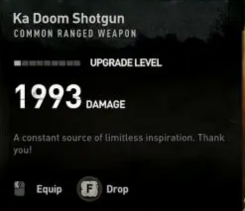 Dying Light 2 - Easter Egg Weapon/Item List - Ka Doom Shotgun - BF55B4F